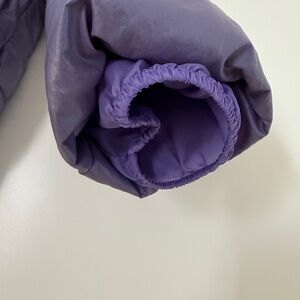 GAP Kids White Sherpa Jacket with Purple Trim